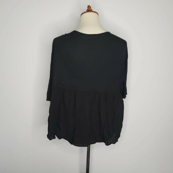 BLUESTEEL Womens Black Hi Low Crop Top Size 6 - Picture 2 of 7